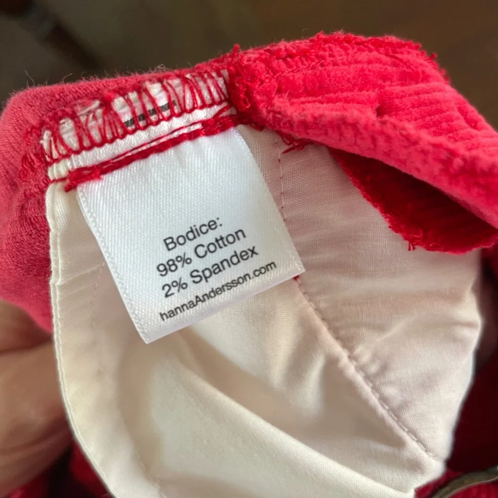 Hanna Andersson Red Corduroy Overalls‎ Kids 18-24 Months 80cm Bib Overalls
